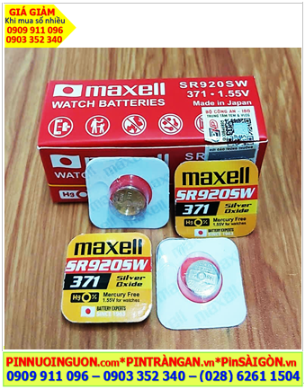 Pin SR906SW _Pin 373; Pin Maxell SR920SW 373 silver oxide 1.55v _Made in Japan _Vỉ 1viên